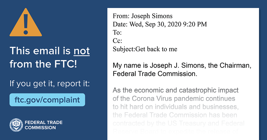 The Ftc Chairman Is Not Writing To You Federal Trade Commission