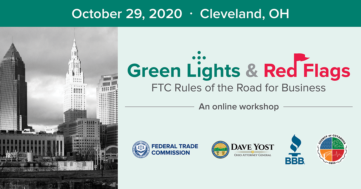 Green Lights and Red Flags logo, displaying a Cleveland skyline.
