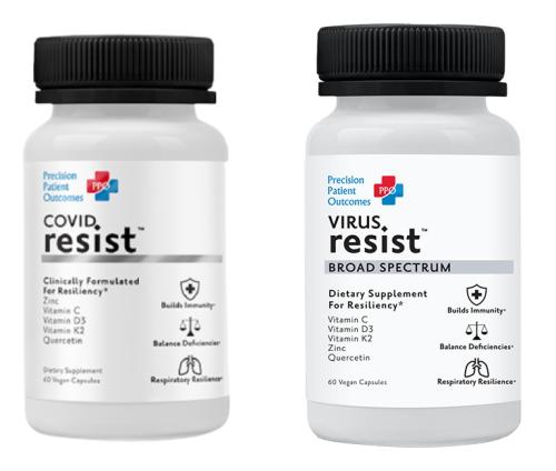 COVID Resist and Virus Resist bottles