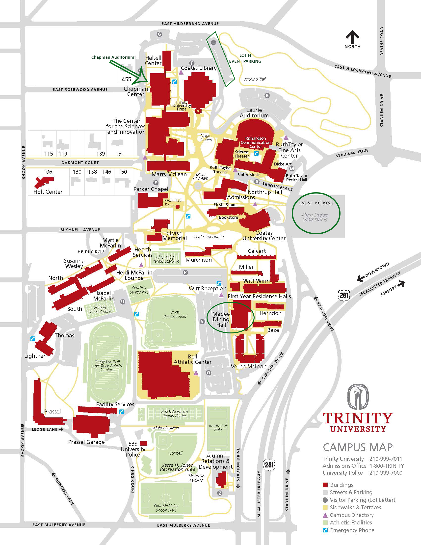 Trinity University Campus Map - Wynne Karlotte